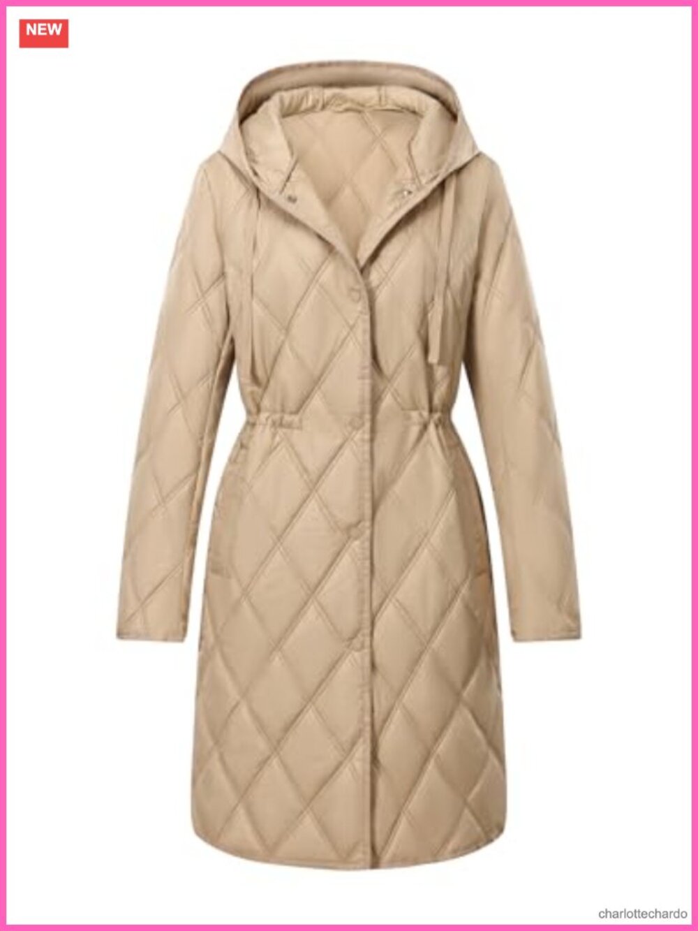 Women's Quilted Lightweight Long Puffer Jacket Hooded Winter Coat